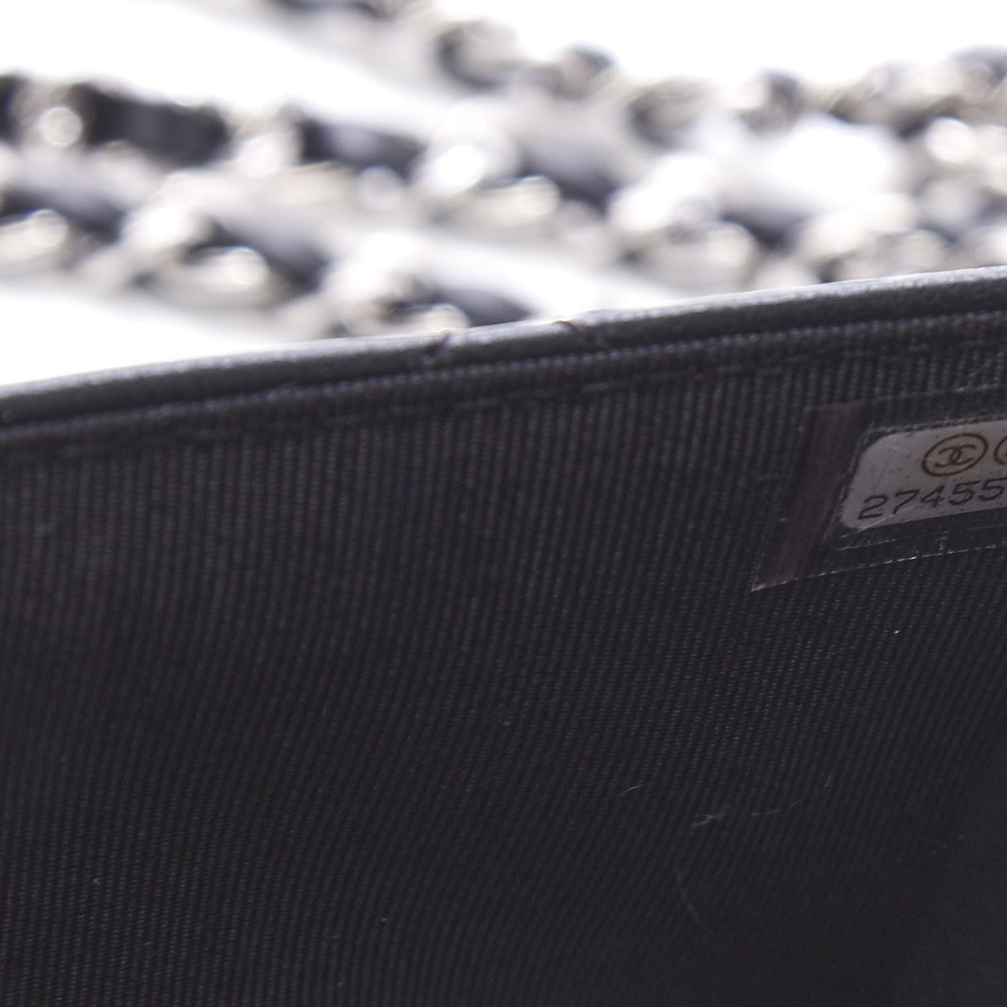 Lambskin Quilted Wallet On Chain WOC Black