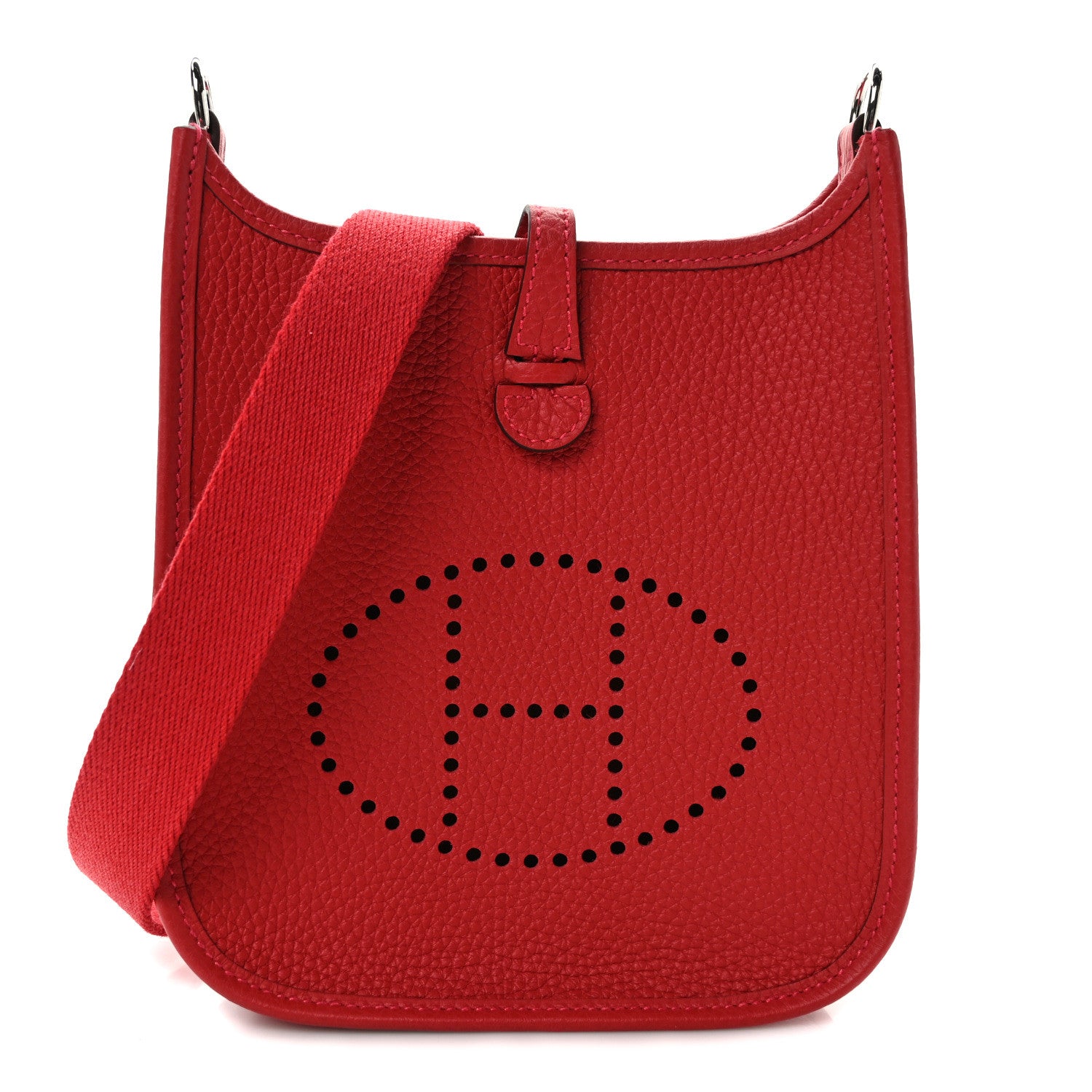 Hermes Taurillon Clemence Evelyne TPM Vermillion Rouge Vif 1 of 10