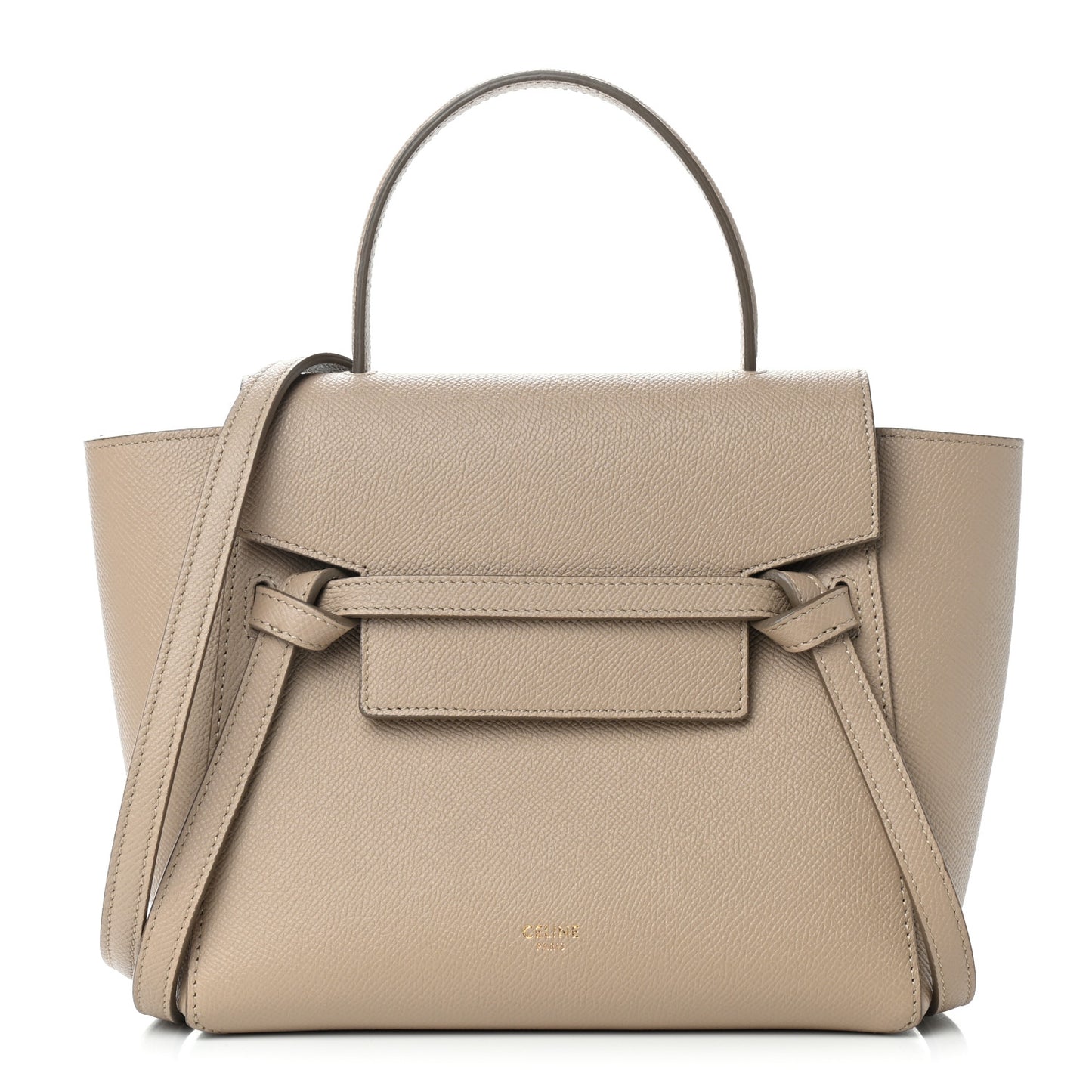 Grained Calfskin Nano Belt Bag Light Taupe