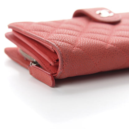 Chanel Iridescent Caviar Quilted CC French Flap Wallet Dark Pink 6 of 8