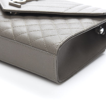 Saint Laurent Grain De Poudre Textured Mixed Matelasse Medium Triquilt Monogram Satchel Earth 8 of 9