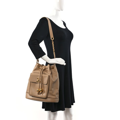 Chanel Caviar Drawstring Shoulder Bag Beige 2 of 14