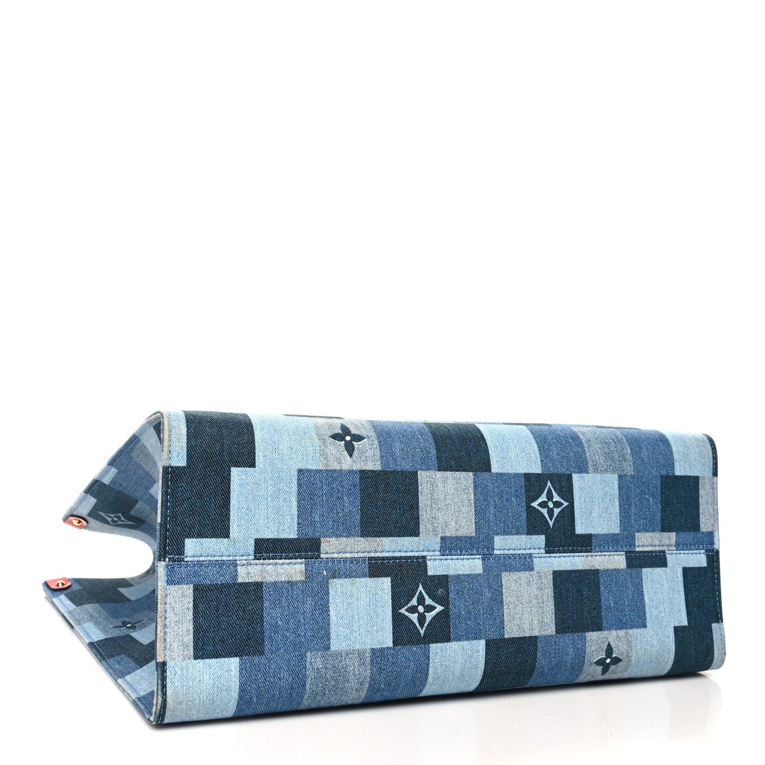 Louis Vuitton Denim Damier Monogram Onthego Blue Rouge 4 of 14