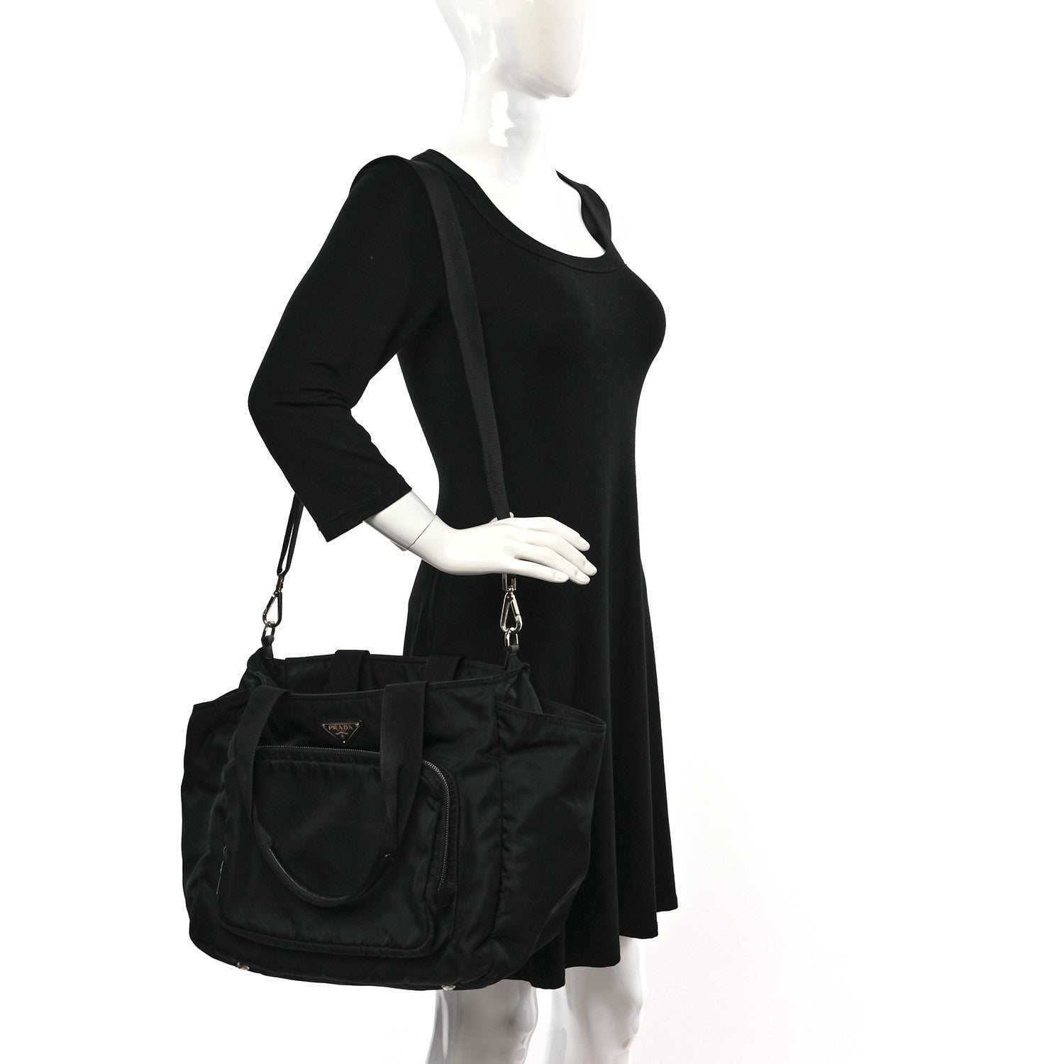 Prada Tessuto Nylon Vela Diaper Bag Black 2 of 12