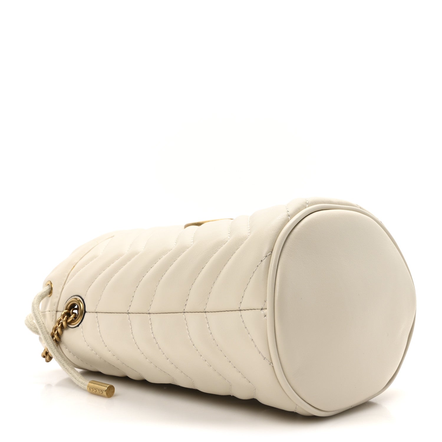 Gucci Calfskin Matelasse Mini GG Marmont 2.0 Bucket Bag White 4 of 10