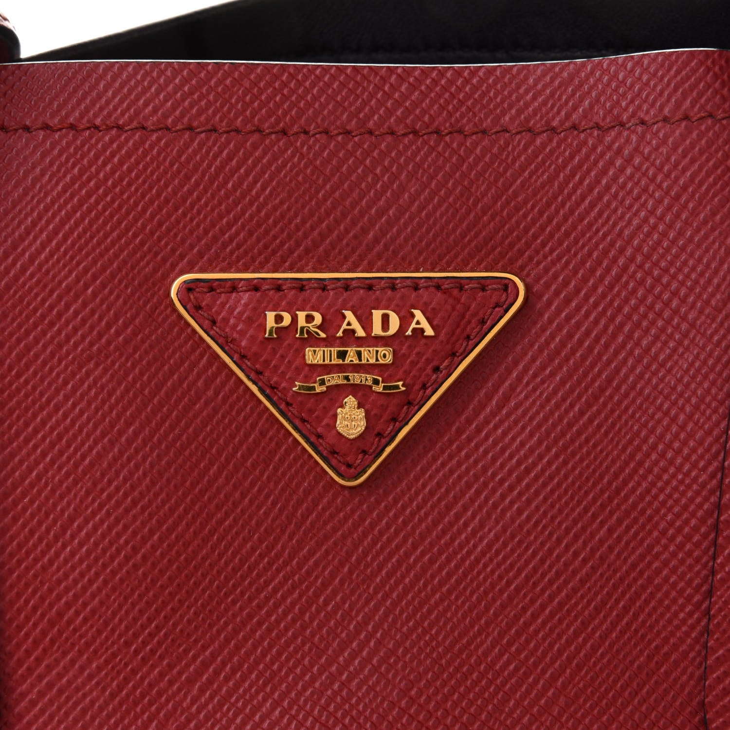 Prada Saffiano Cuir Large Double Bag Fuoco Black 6 of 11
