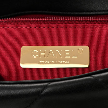 Chanel Shiny Goatskin Quilted Medium Chanel 19 Flap Black 6 of 12