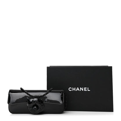 Chanel Patent Calfskin Camellia E/W Flap So Black 11 of 11