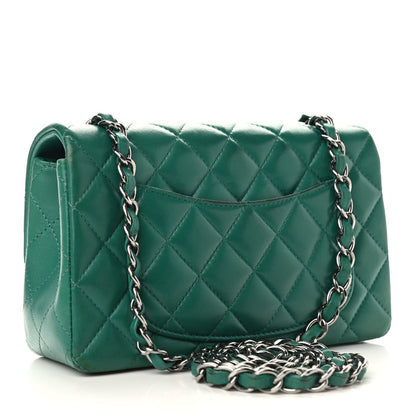 Chanel Lambskin Quilted Mini Rectangular Flap Green 2 of 10