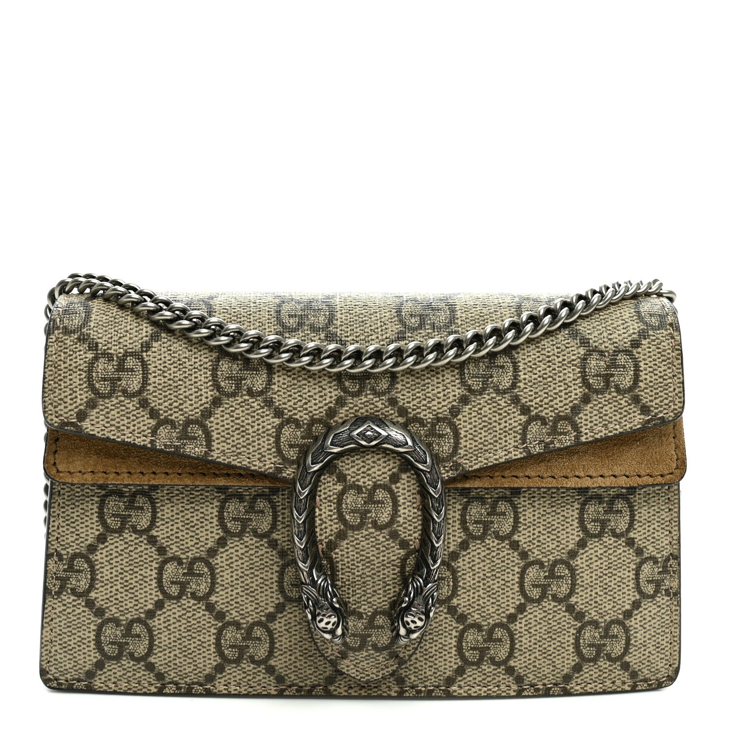 GUCCI マーモント GGスプリーム Gucci GG Supreme Monogram Super Mini Dionysus Shoulder Bag Taupe