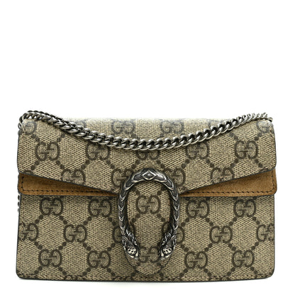 Gucci GG Supreme Monogram Super Mini Dionysus Shoulder Bag Taupe 1 of 10