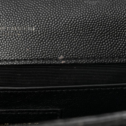 Saint Laurent Grain De Poudre Textured Mixed Matelasse Triquilt Medium Monogram Satchel Black 12 of 14