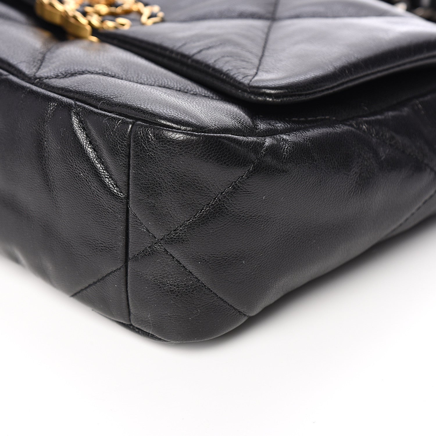 Chanel Goatskin Quilted Medium 19 Flap Black 8 of 10