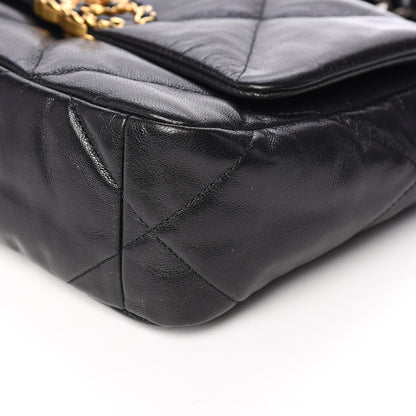 Chanel Goatskin Quilted Medium 19 Flap Black 8 of 10