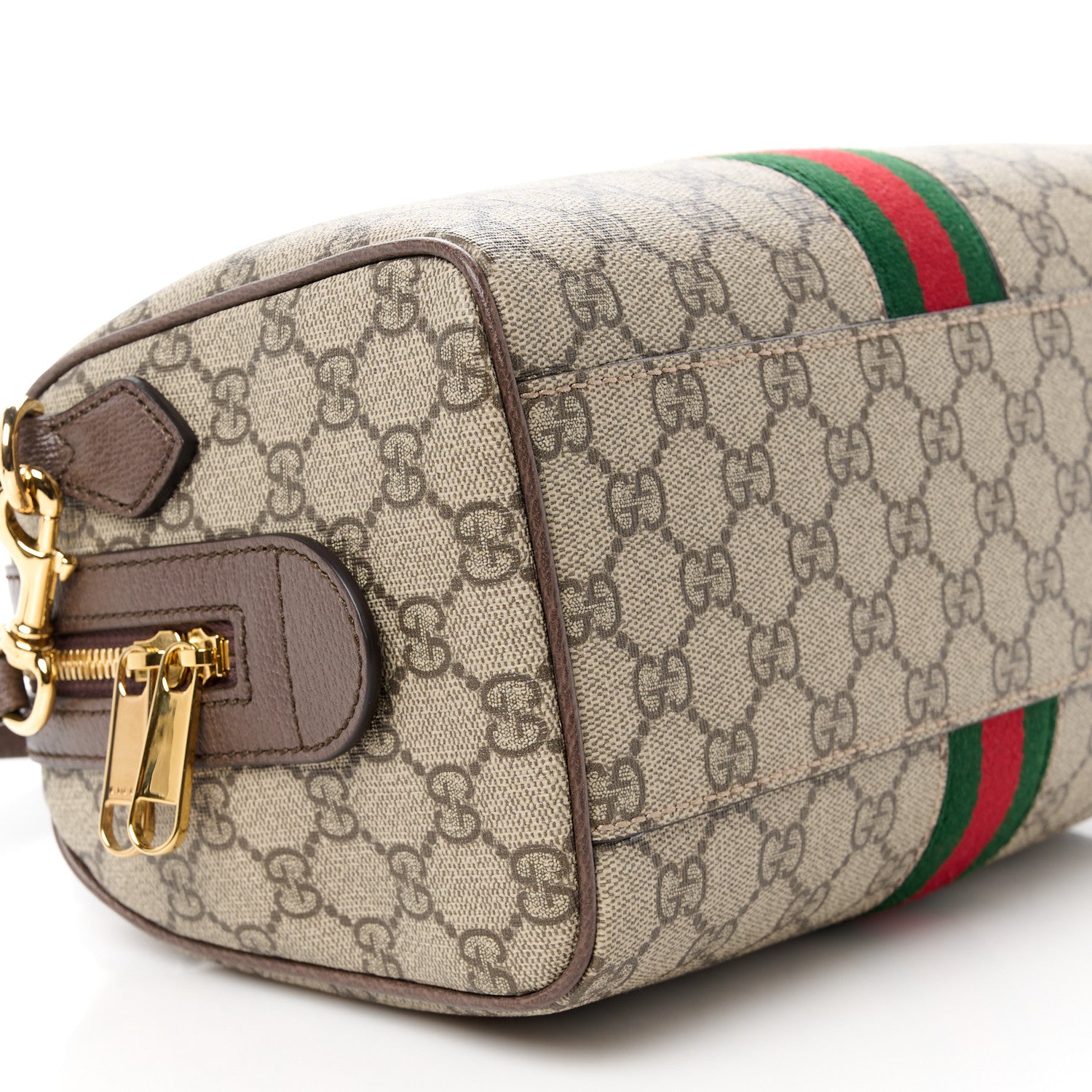 Gucci GG Supreme Monogram Web Small Ophidia Top Handle Bag Beige Ebony 10 of 11
