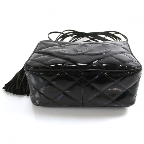 Patent Quilted Tassel Bag