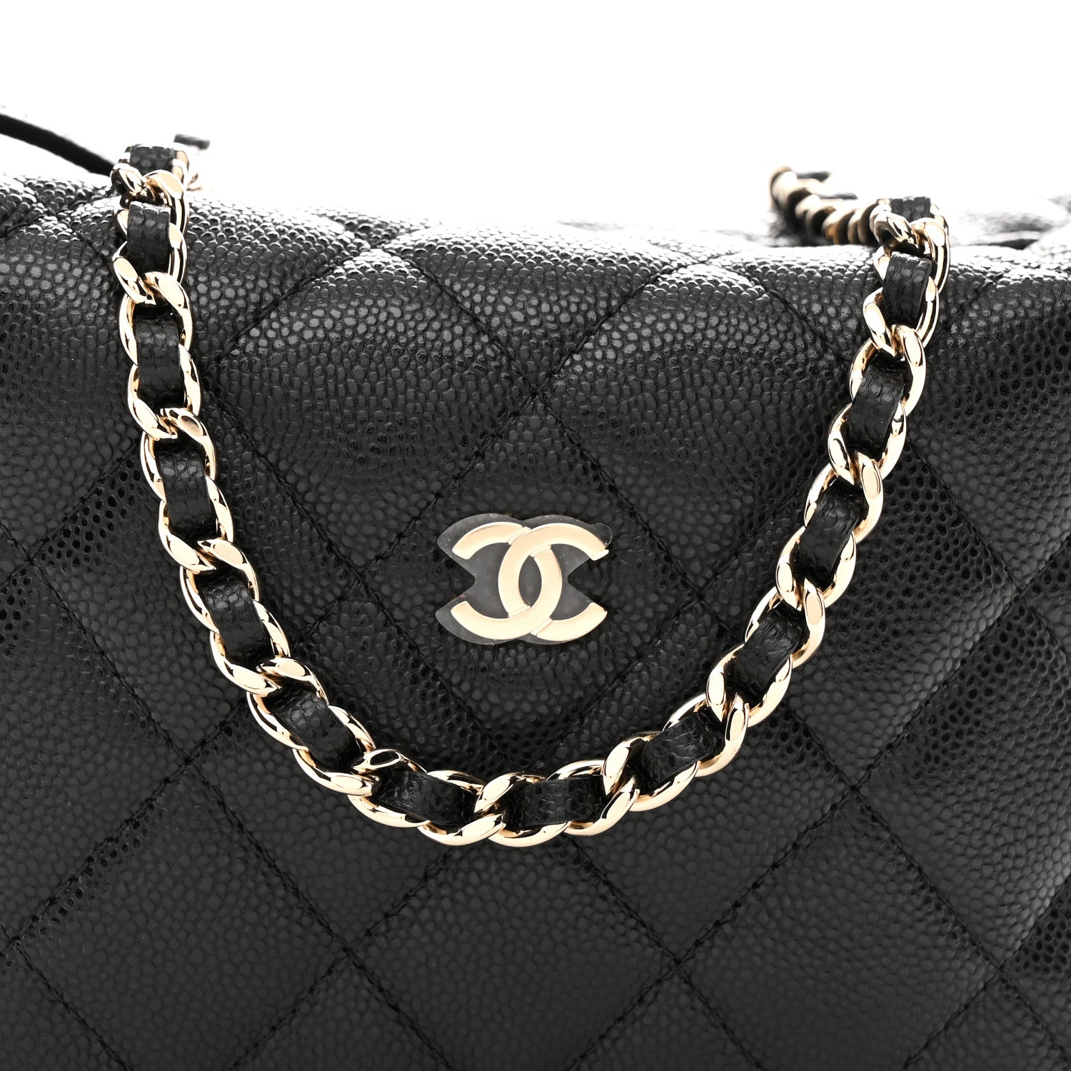 Chanel Caviar Quilted Hobo Clutch With Chain Black 8 of 12