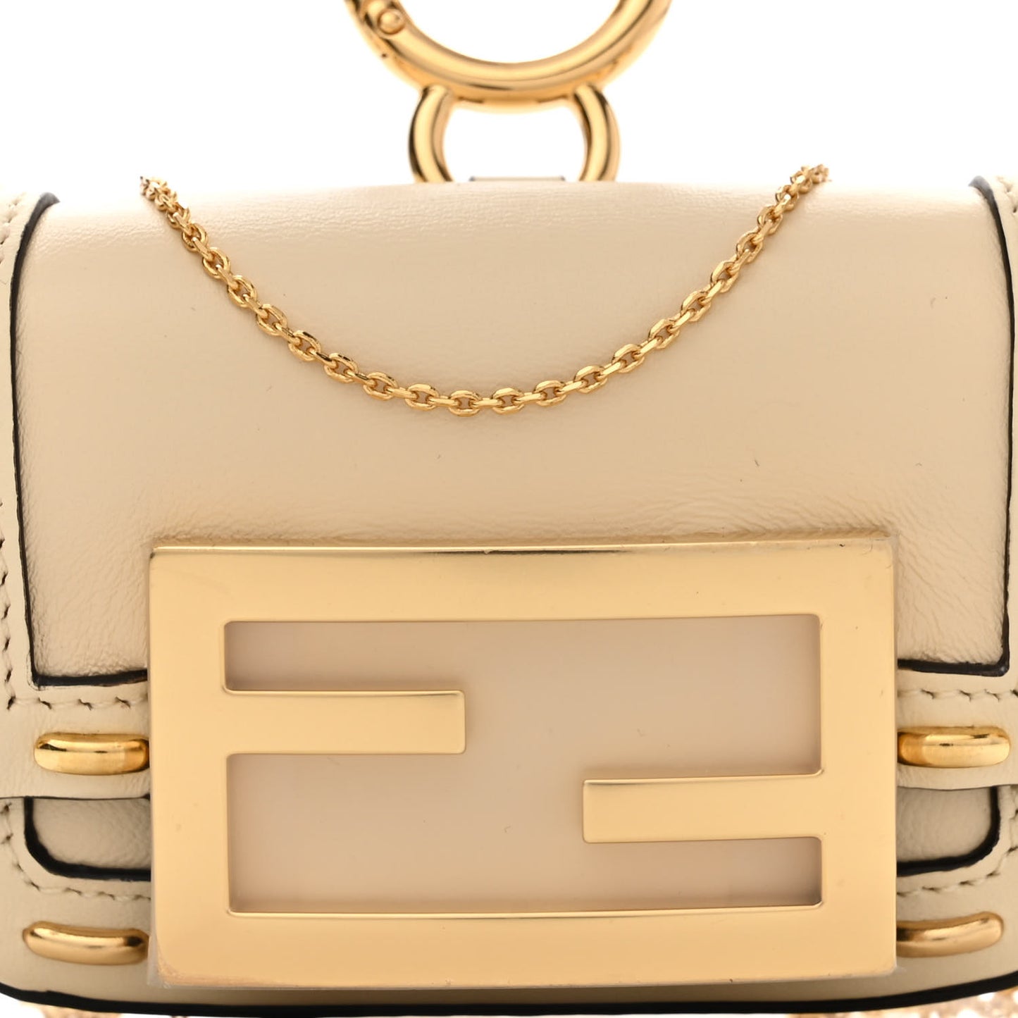 Nappa Vitello King Metal Stitch Nano Maxi Buckle Baguette Charm Pergamena