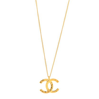 Chanel Metal CC Paris Button Necklace Gold 1 of 5