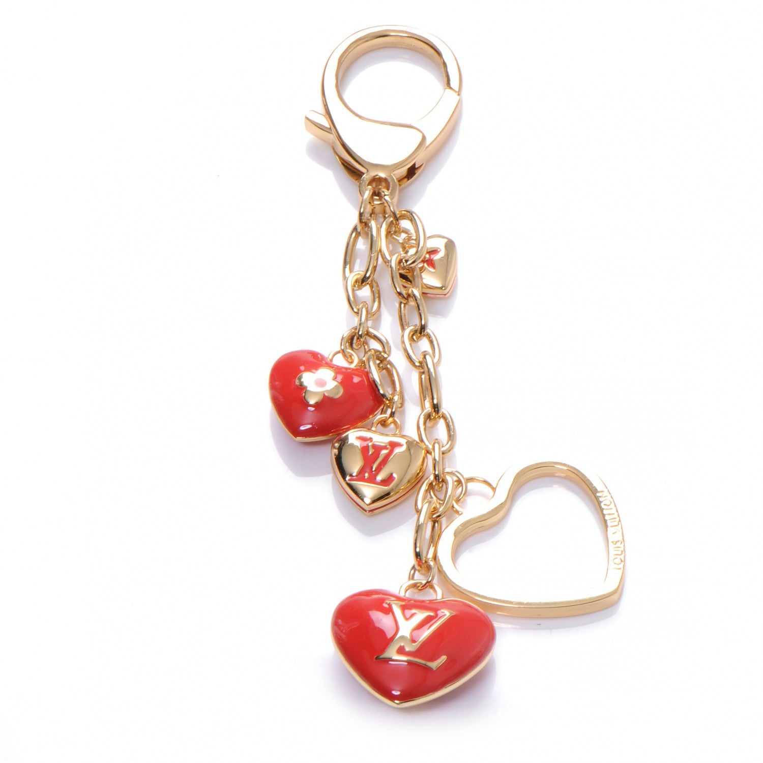 Louis Vuitton Coeurs Heart Bag Charm Key Holder Red 1 of 5