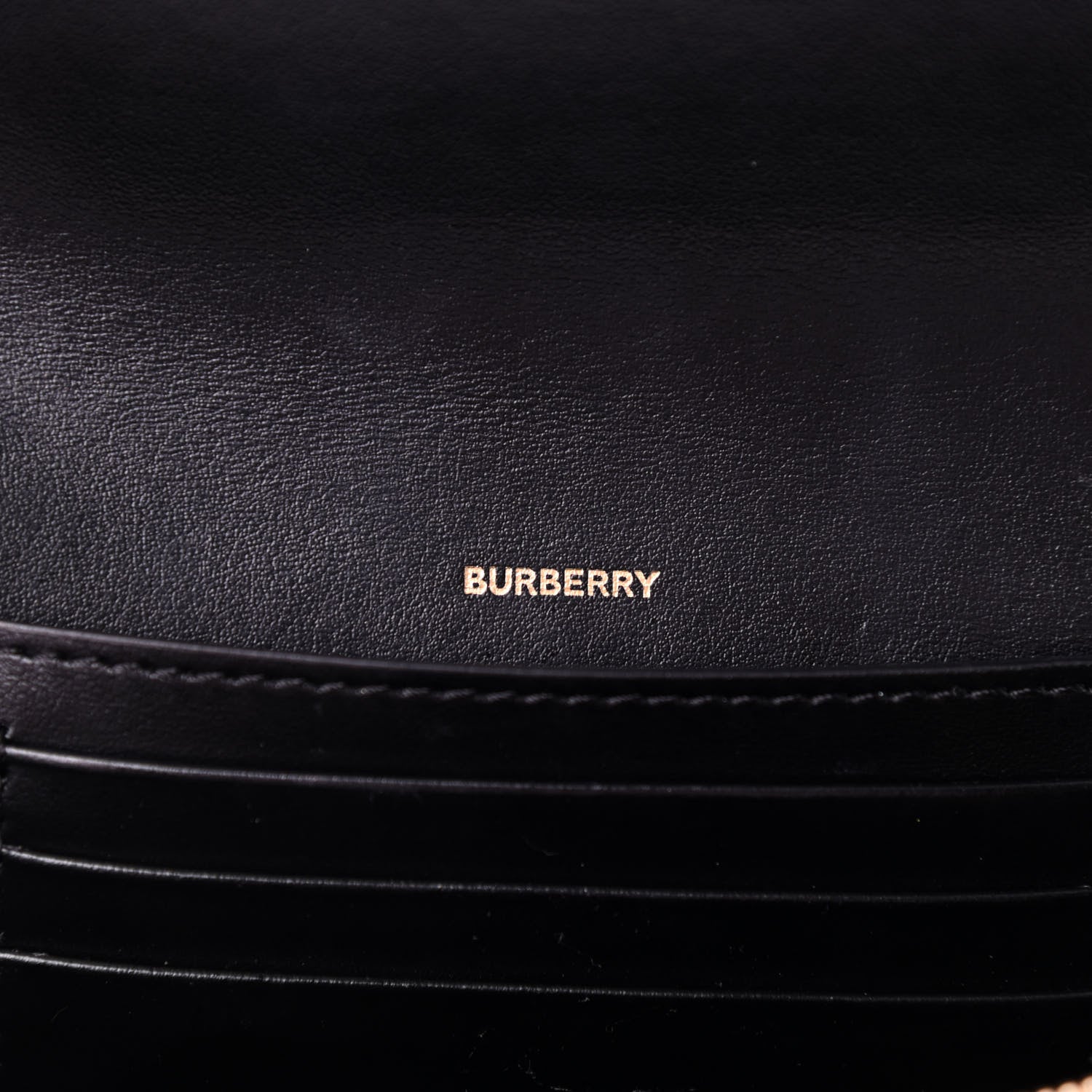 Burberry Calfskin Deer Print Camille Chain Wallet Black White 6 of 9