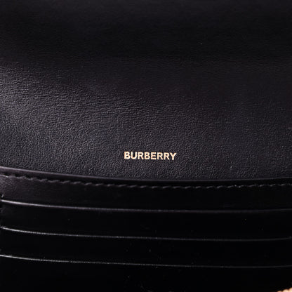 Burberry Calfskin Deer Print Camille Chain Wallet Black White 6 of 9