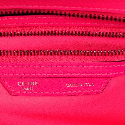 Celine Drummed Calfskin Micro Luggage Fluo Pink 8 of 9