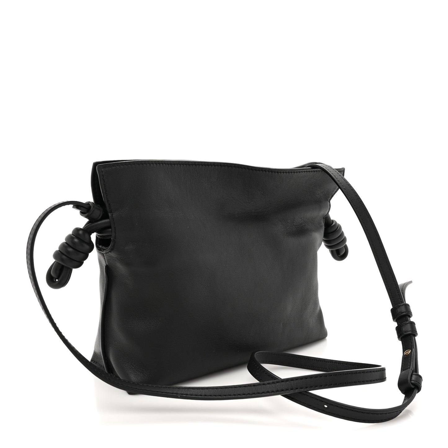 X HOWLS MOVING CASTLE Satin Calfskin Flamenco Knot Clutch Black