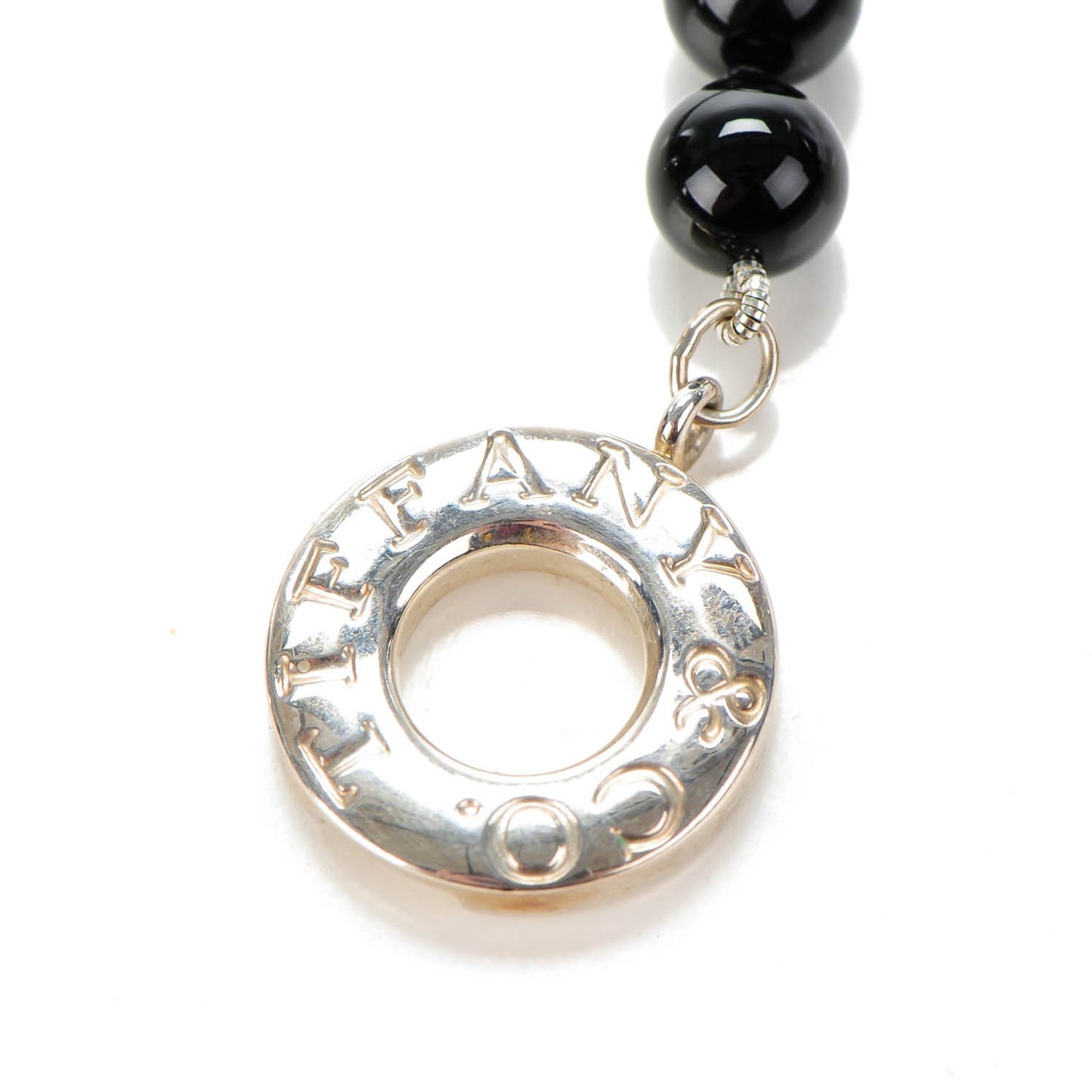 Sterling Silver Black Onyx Bead Toggle Necklace