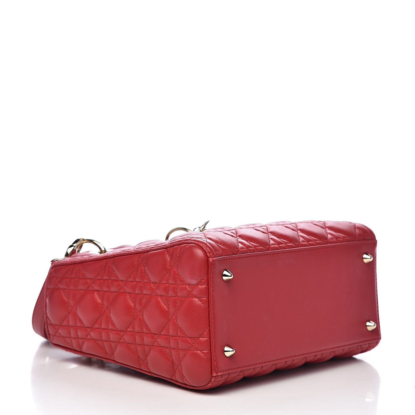 Lambskin Cannage Medium Lady Dior Red