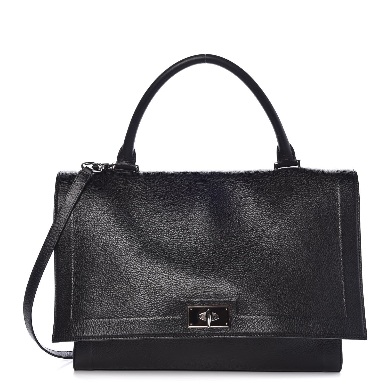 Givenchy Grained Calfskin Medium Shark Lock Satchel Black 1 of 7