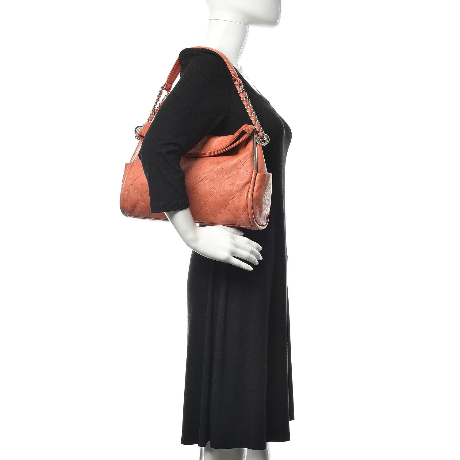 Chanel Lambskin Stitched Medium Ultimate Soft Tote Coral 2 of 19