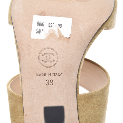 Chanel Suede Kid Pearl Mules 39 Beige 9 of 11