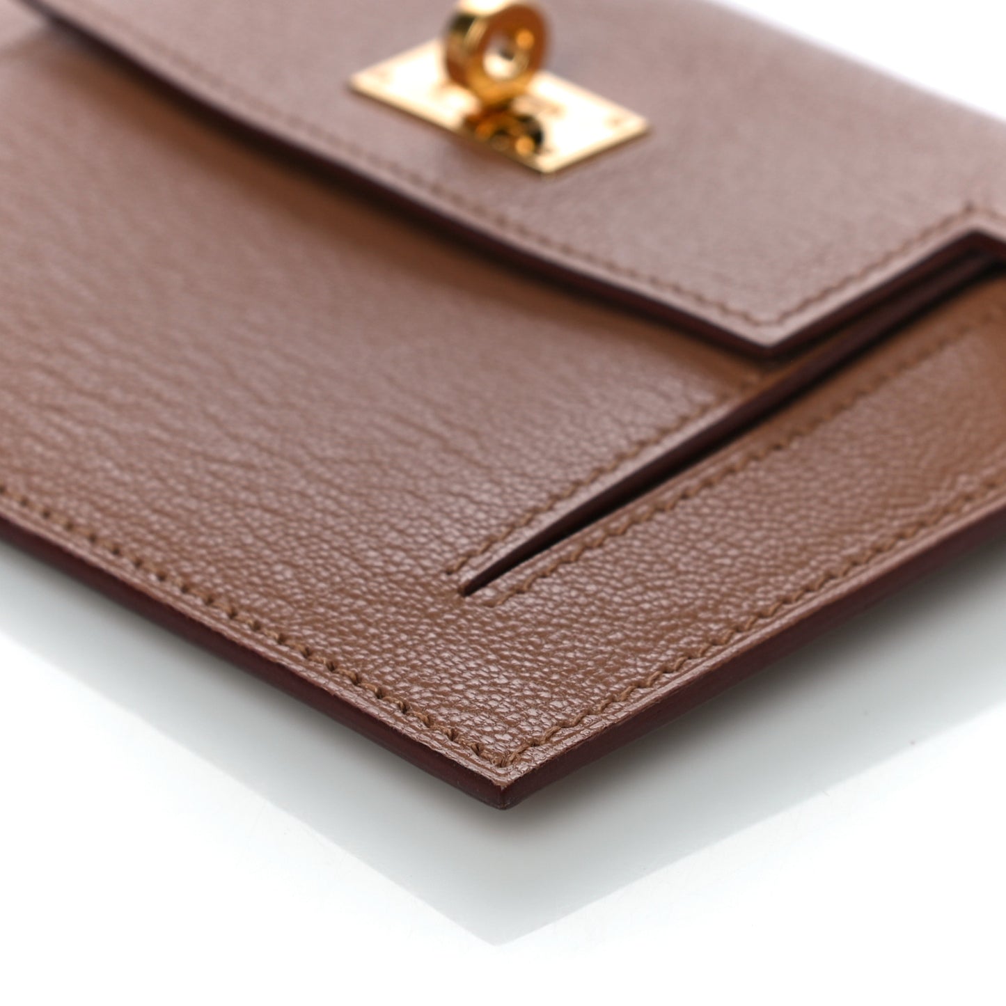 Chevre Mysore Kelly Pocket Compact Wallet Quebracho