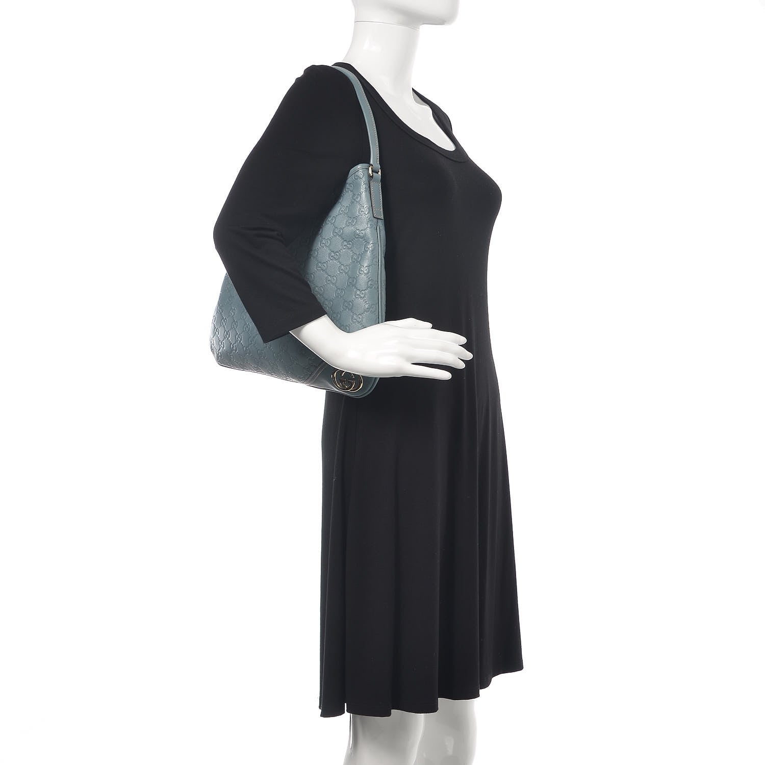 Gucci Guccissima Medium New Britt Hobo Blue 2 of 12