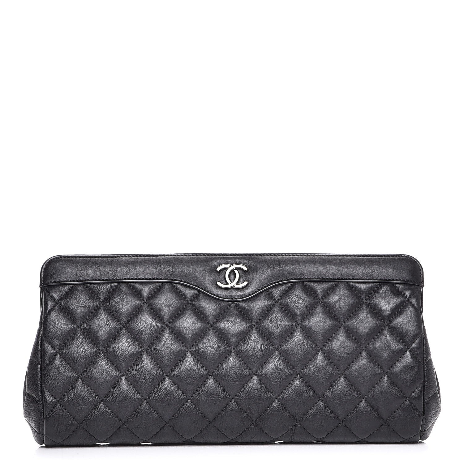 Chanel Crumpled Calfskin Quilted Clutch So Black 1 of 7