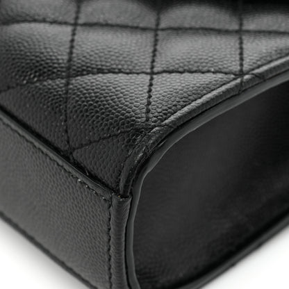 Saint Laurent Grain De Poudre Textured Mixed Matelasse Triquilt Small Monogram Satchel Black 12 of 13