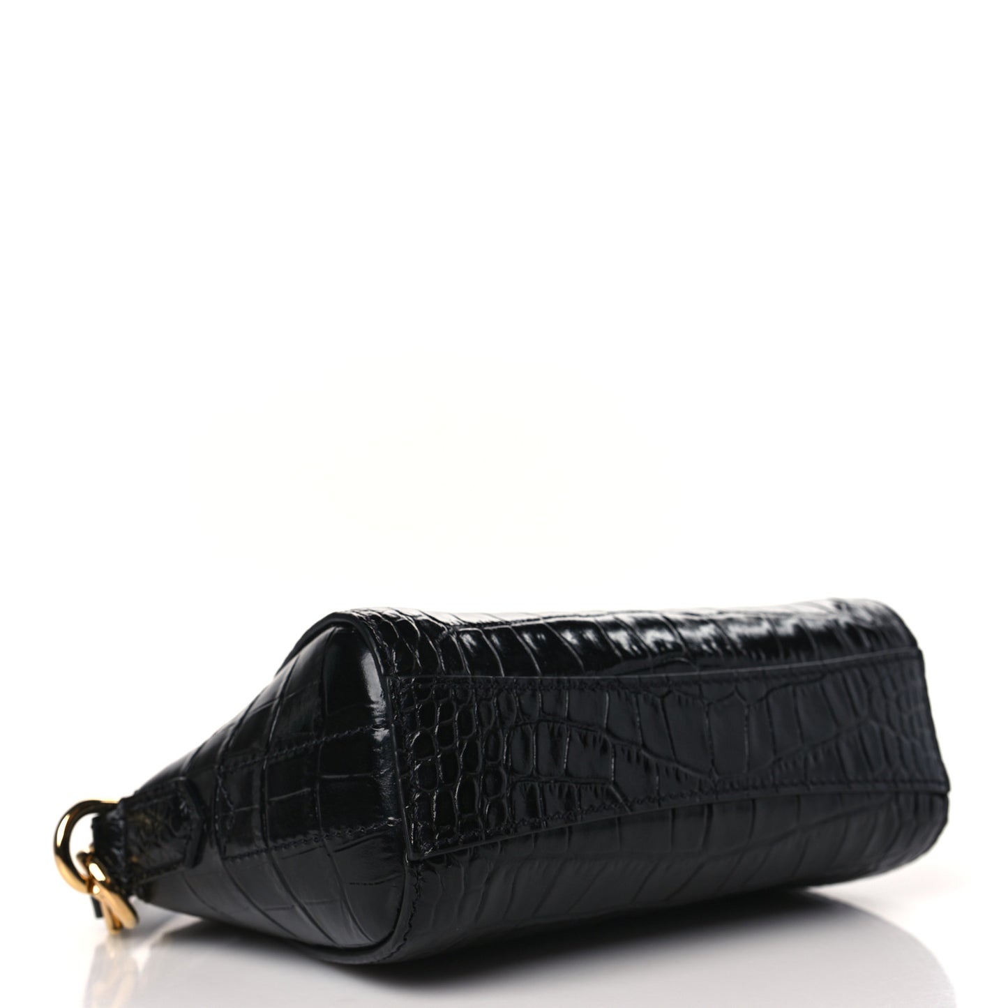Calfskin Crocodile Embossed Nano Antigona Black