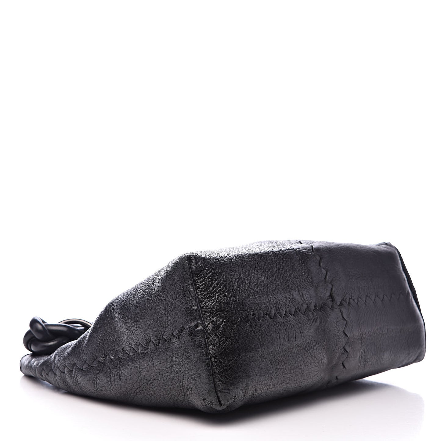 Cervo Deerskin Braided Ring Shoulder Bag Black