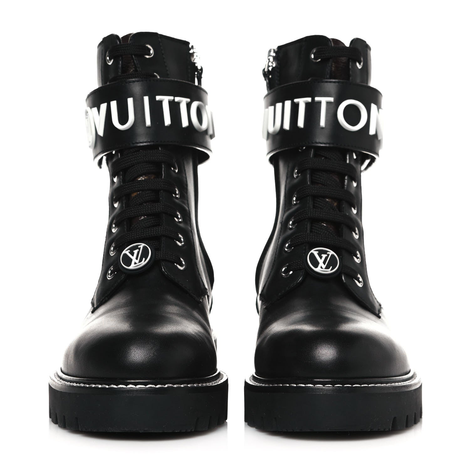 Louis Vuitton Calfskin Territory Flat Ranger Boots 36 Black 2 of 7