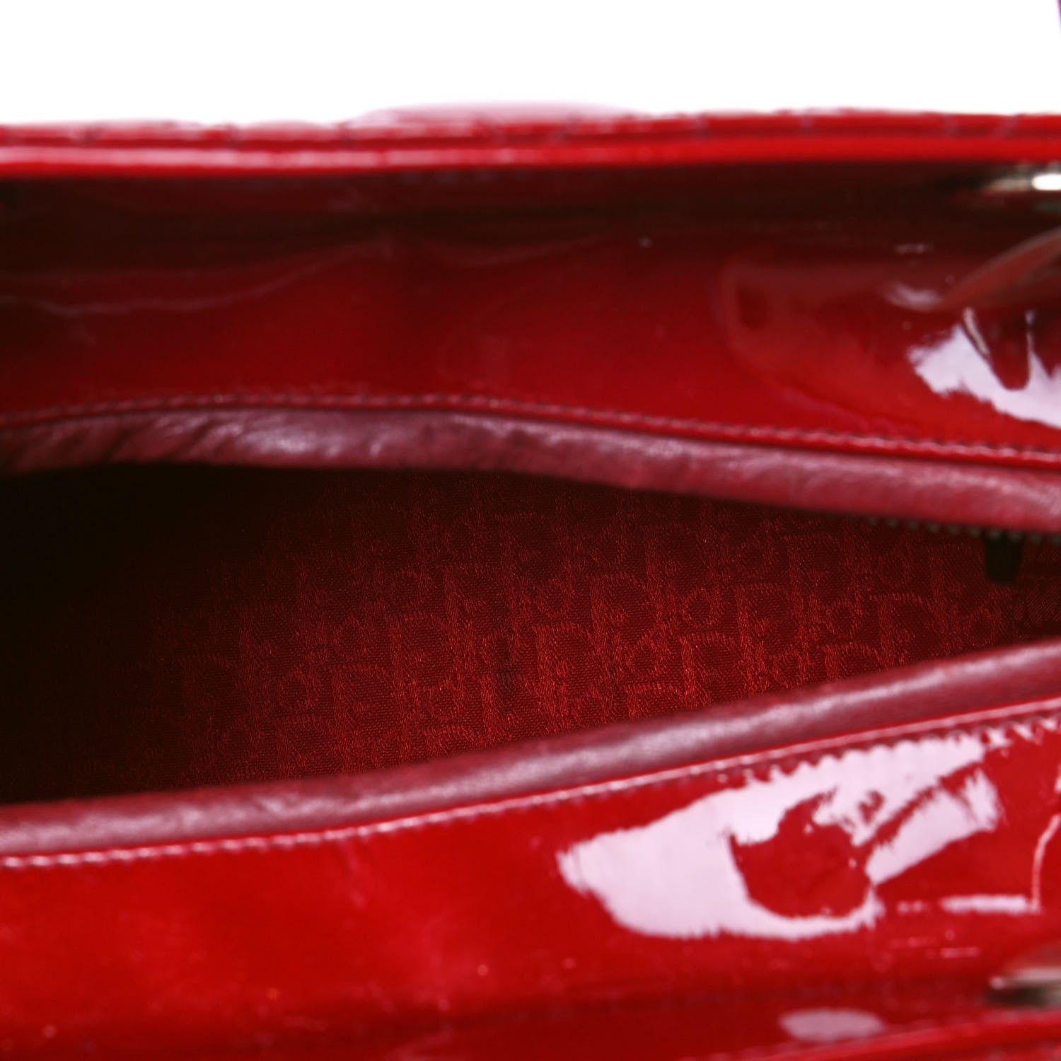 Christian Dior Patent Cannage Medium Lady Dior Red 4 of 4