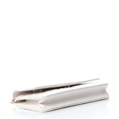 Chanel Goatskin Quilted Timeless CC Wallet On Chain WOC White 4 of 14
