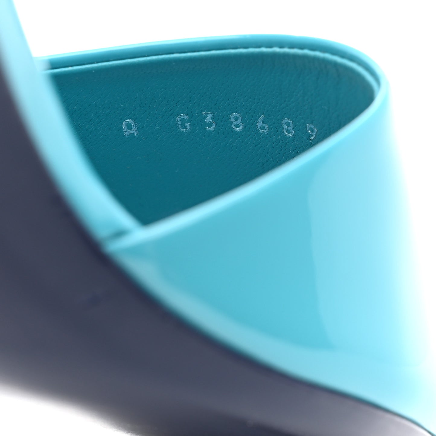 Patent Calfskin CC Mules 39.5 Turquoise