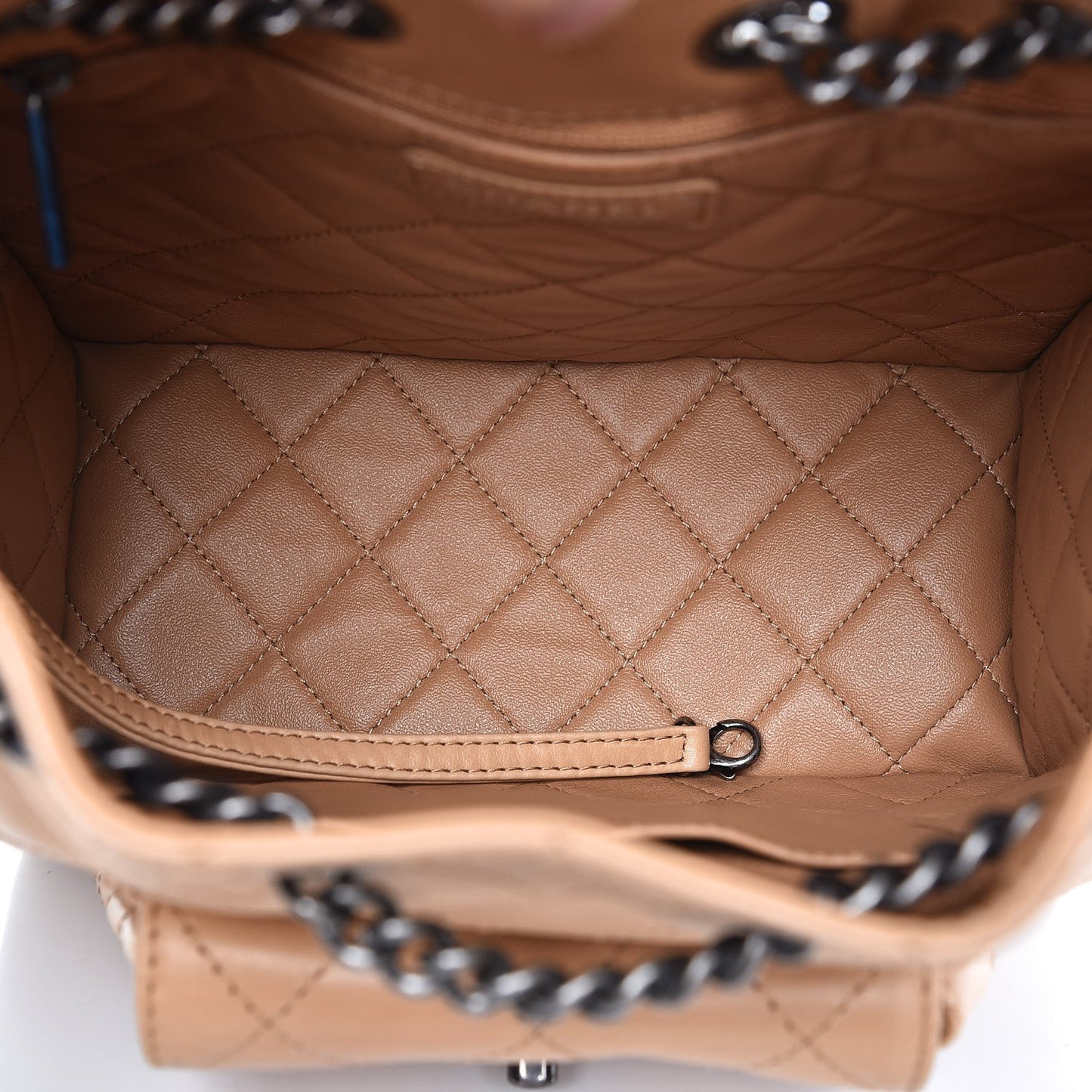 Calfskin Stitched Medium Urban Luxury Drawstring Backpack Beige