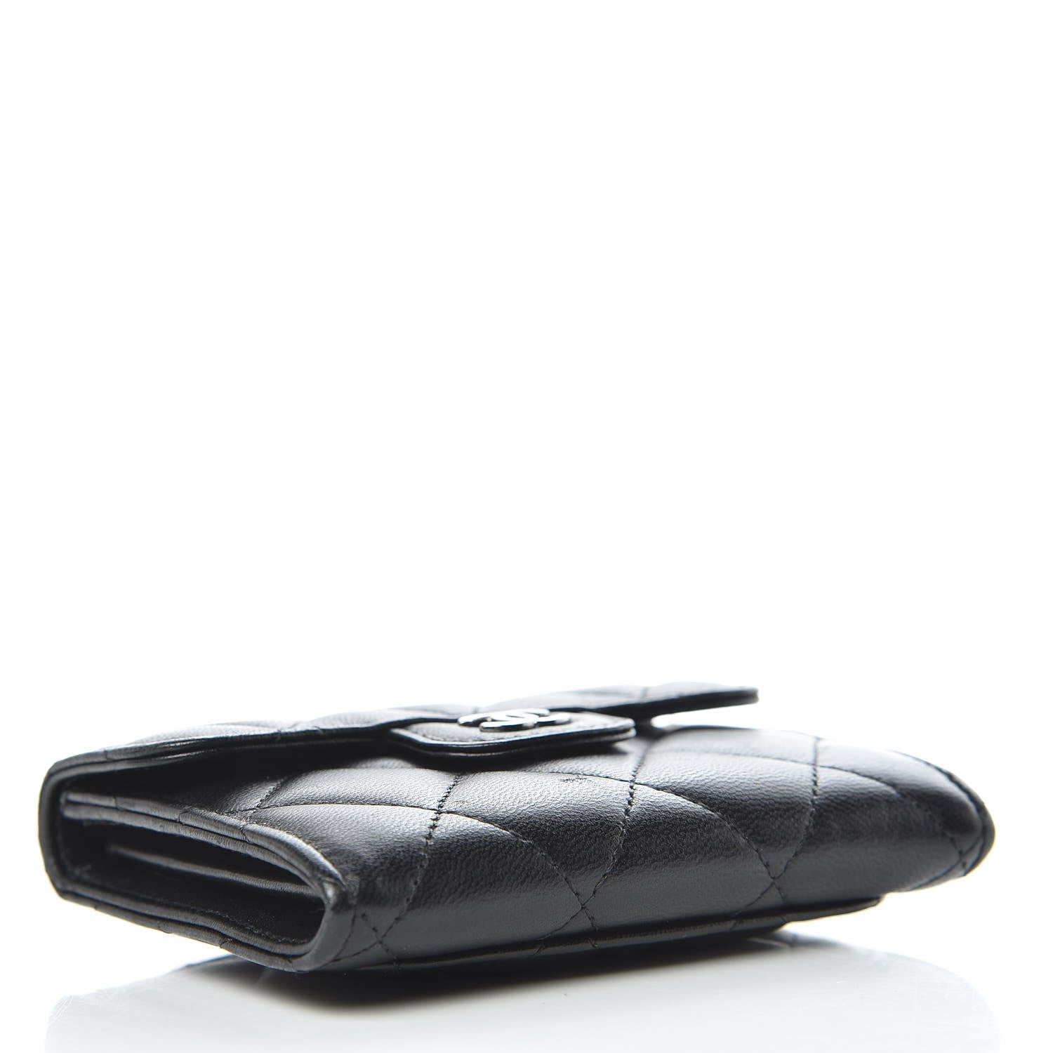 Chanel Lambskin Quilted Flap Card Holder Wallet Black 4 of 9