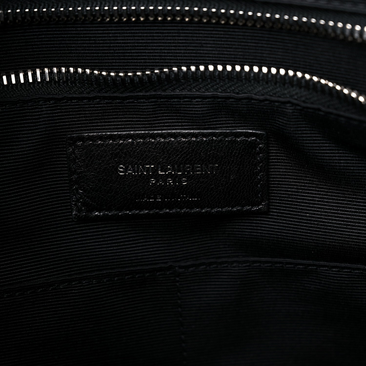 Saint Laurent Calfskin Patch Embellished Museum Flat Briefcase Black 5 of 16