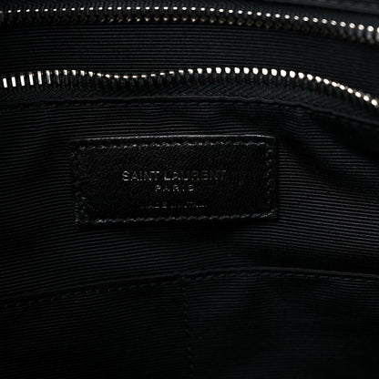 Saint Laurent Calfskin Patch Embellished Museum Flat Briefcase Black 5 of 16