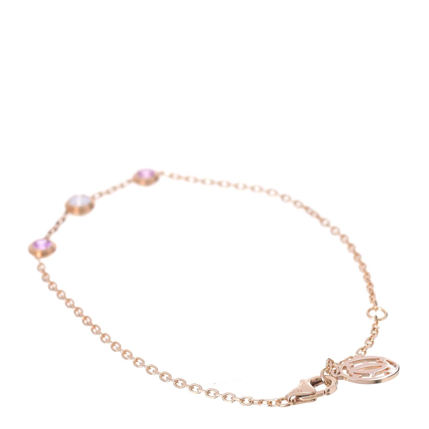 Cartier 18K Pink Gold Diamond Pink Sapphire D'Amour Bracelet 3 of 5