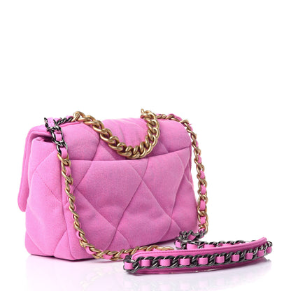 Chanel Denim Quilted Medium Chanel 19 Flap Neon Pink 2 of 10