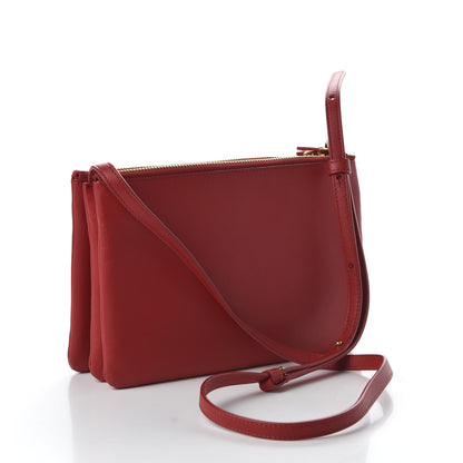 Celine Lambskin Small Trio Crossbody Bag Red 3 of 9